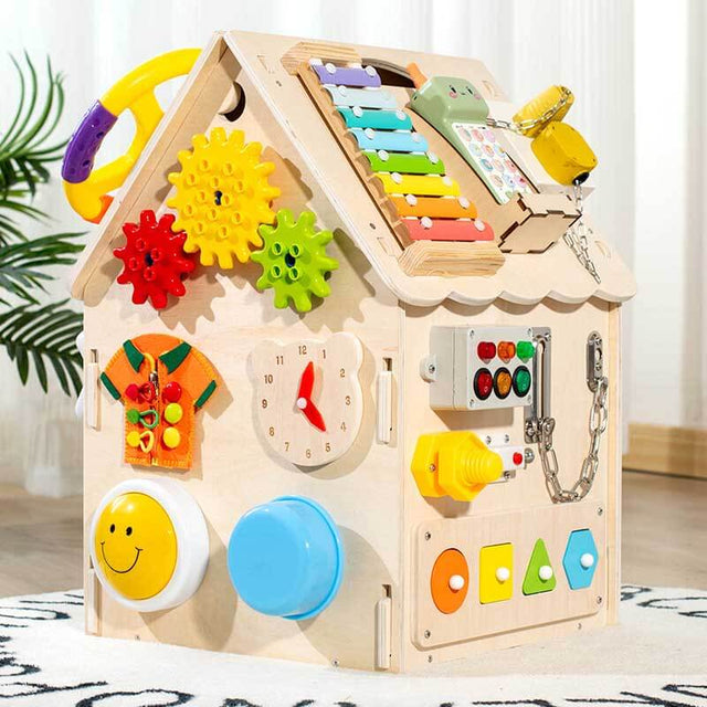 Babies 6-12 Month 1 2 3 4 Age Montessori Child Activity House Educational  Wooden Toys Learning Busy Board Preschool